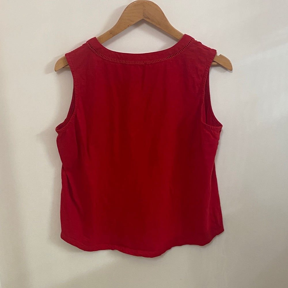 St. John's Bay Red Sleeveless Blouse - Picture 4 of 9